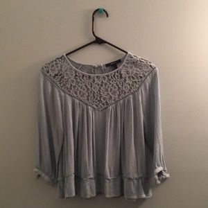 Lace top babydoll blouse